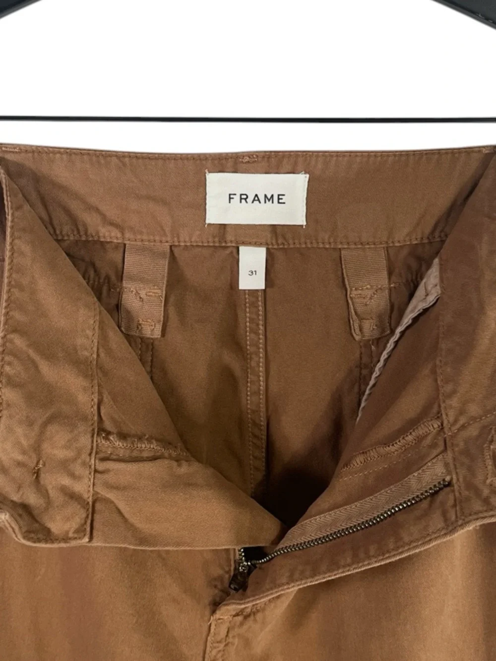 Frame Denim Relaxed Fit Utility Cargo Pant size 31 in Washed Latte Brown